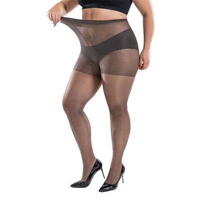 Womens 40D High Waist Shiny Pantyhose Silky Smooth Sheer Plus Sizes Stockings